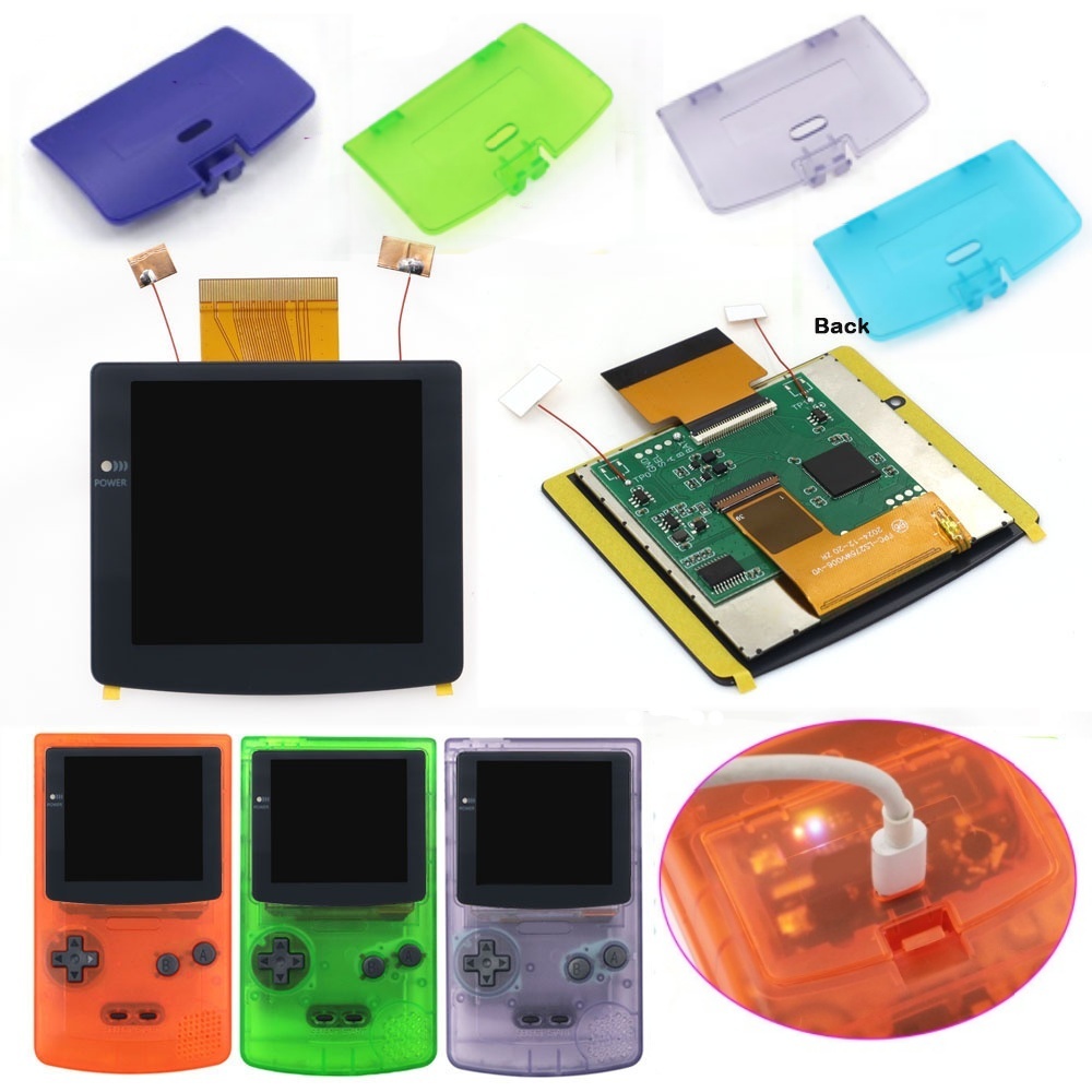 Lcd Screen Arcade - 充電式2.8インチIPSスクリーンラミネートLCD、GBC用480x432整数スケーリングバックライトレトロピクセルキット、ゲームボーイカラーGBC用