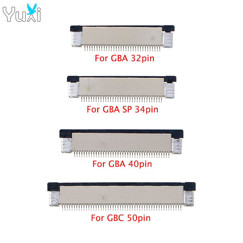 Lcd Screen Arcade - Yuxi-液晶画面コネクタ,ケーブル接続,ソケット,gba,sp,gbc,50, 40, 34, 32ピン,5個