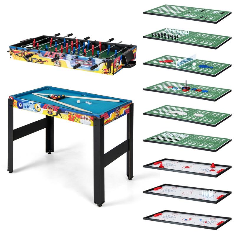Air Hockey Table - 12in1コンボゲームテーブルセット（フーズボール、エアホッケー、プール、チェス、卓球付き）