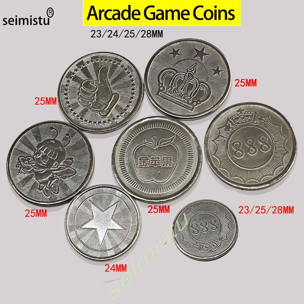 Arcade Vending Machines - 100個 ステンレス製 23/24/25mm トークン クラウンデザイン アーケードコイン