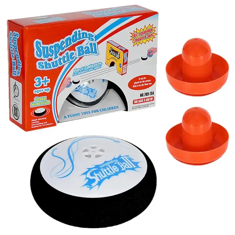 Air Hockey Table - ミニ電動フローティングホッケーテーブルおもちゃエアホッケーホバーボールボードゲームおもちゃ子供大人用赤いエアホッケープッシャー2個付き