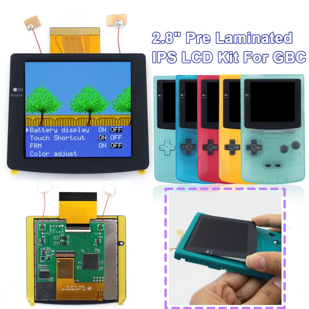 充電式2.8インチIPSスクリーンラミネートLCD、GBC用 - Lcd Screen Arcade のレビューと価格