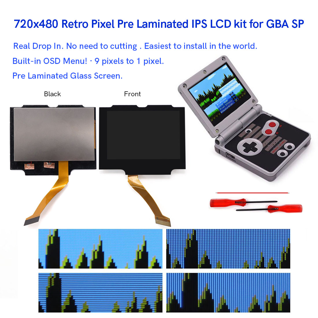 HD 3.0インチ GBA SP V5用 ラミネート加工バッ - Lcd Screen Arcade のレビューと価格