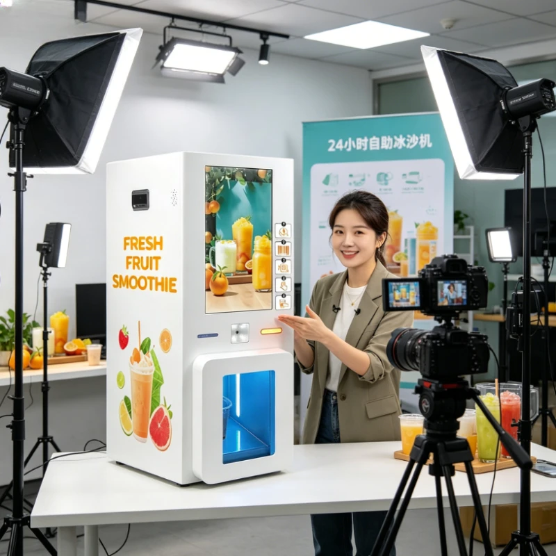 カスタマイズ可能な24時間自動スムージー販売機、ジム用にコイ - Vending Machine Qr Code のレビューと価格