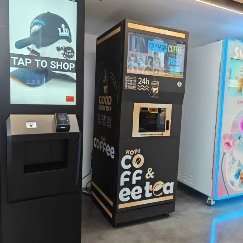 全自動小型屋外/屋内コーヒー自動販売機、QRコード決済対応、 - Vending Machine Qr Code のレビューと価格