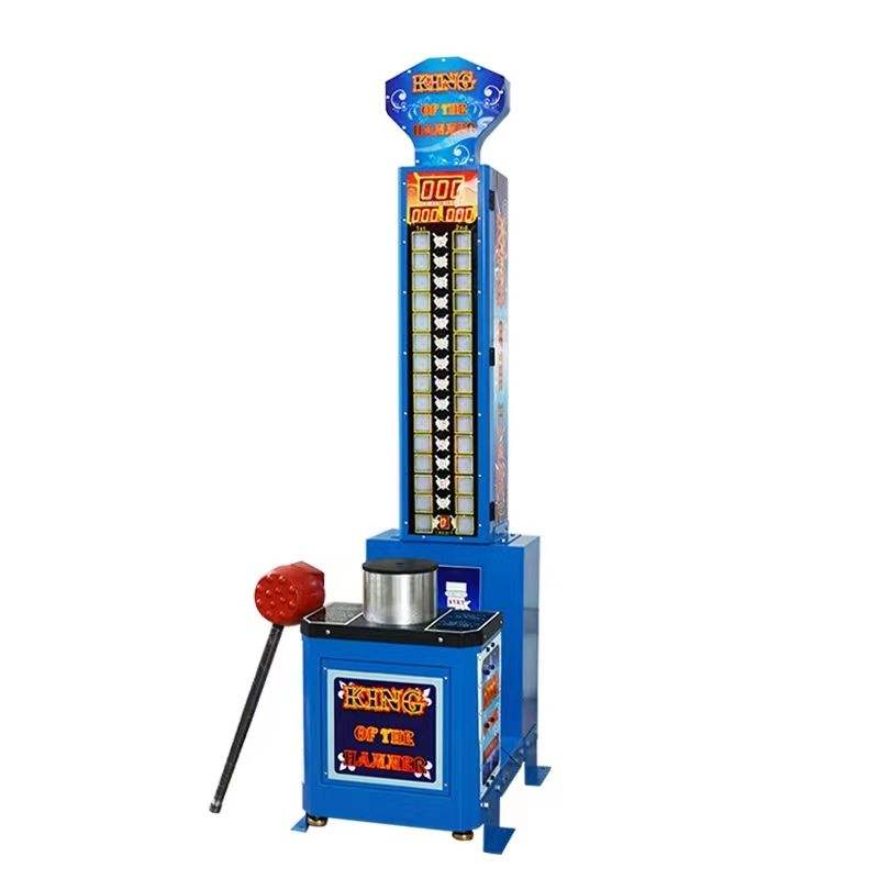 青色の屋内アーケードハンマーゲーム機、パワーボクシングキング - Boxing Machine Arcade のレビューと価格